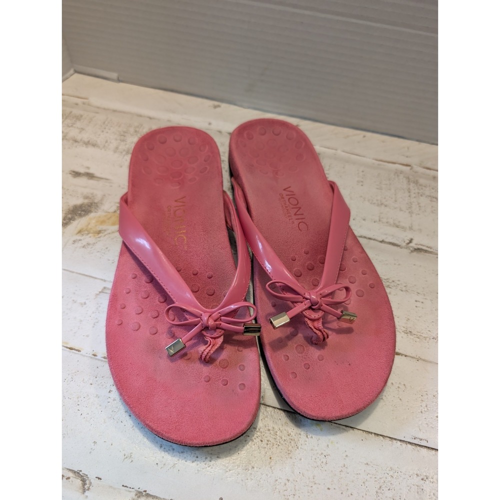 Vionic Sz. 8 Pink "Bella" Flip Flops #7774 Summer Beach Vacation